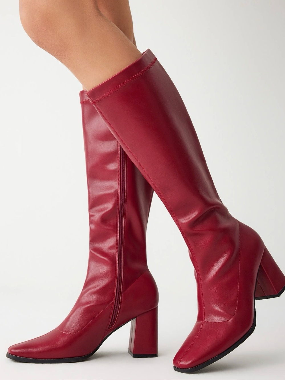 Red heeled boots